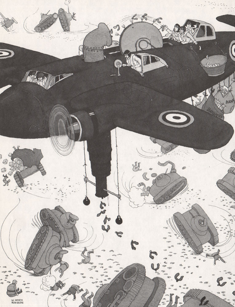 HEATH ROBINSON. Tank Skidders. Second World War 1973 old vintage print picture